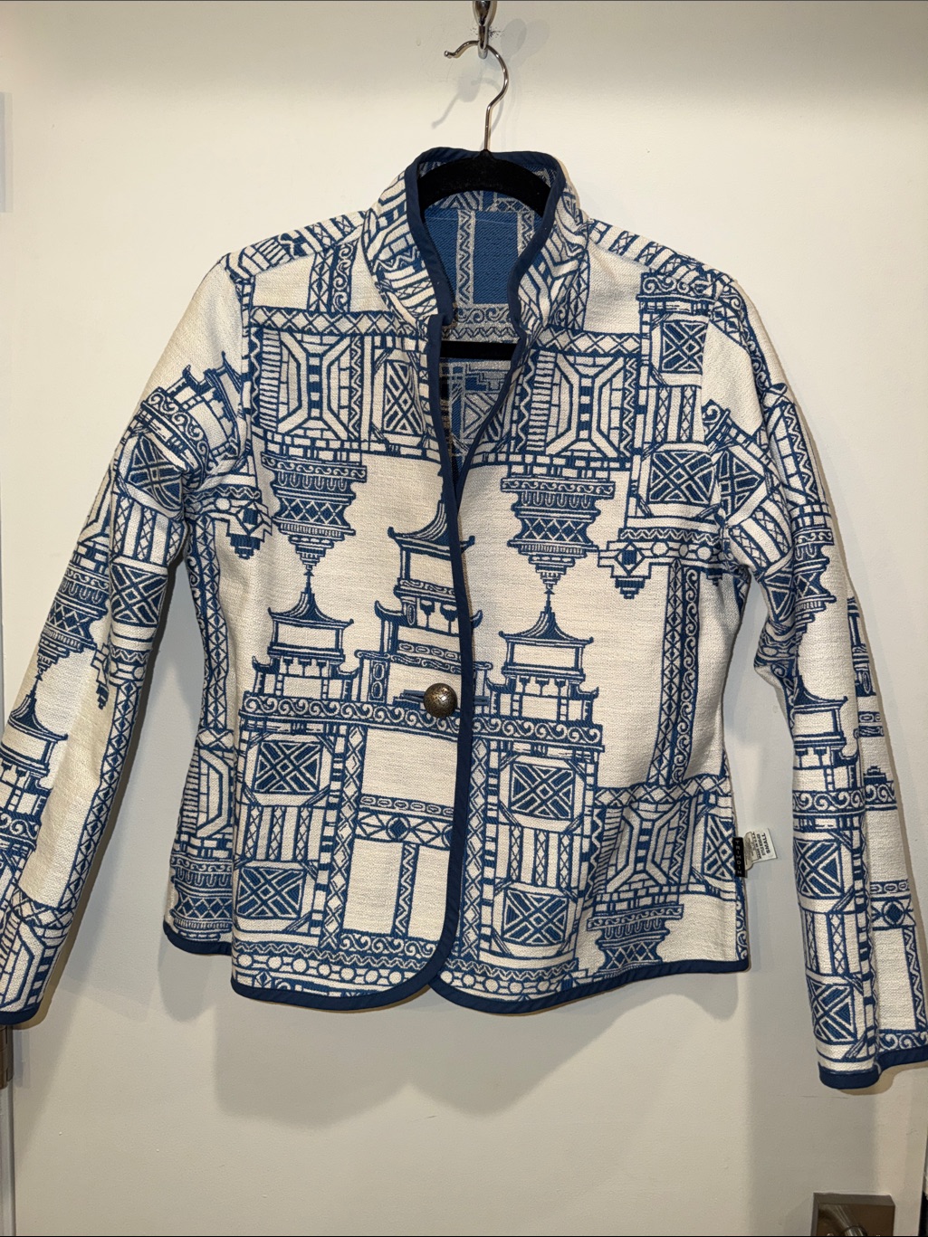 Bnwot Classic Trimdin Pagoda Azure Reversible Jacket, Sz Small